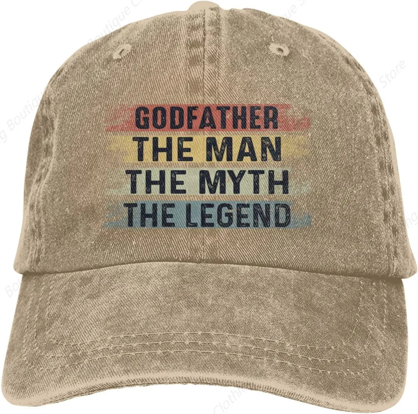 Godfather The Man The Myth The Legend- Baseball Cap for Men Women Hats Adjustable Vintage Washed Cotton Dad Hat Red