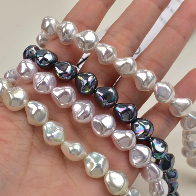 

High Quality Imitation Baroque Pearls Glass Beads White Black Loose Beads For Jewelry Making DIY Necklace Bracelets Accessories
