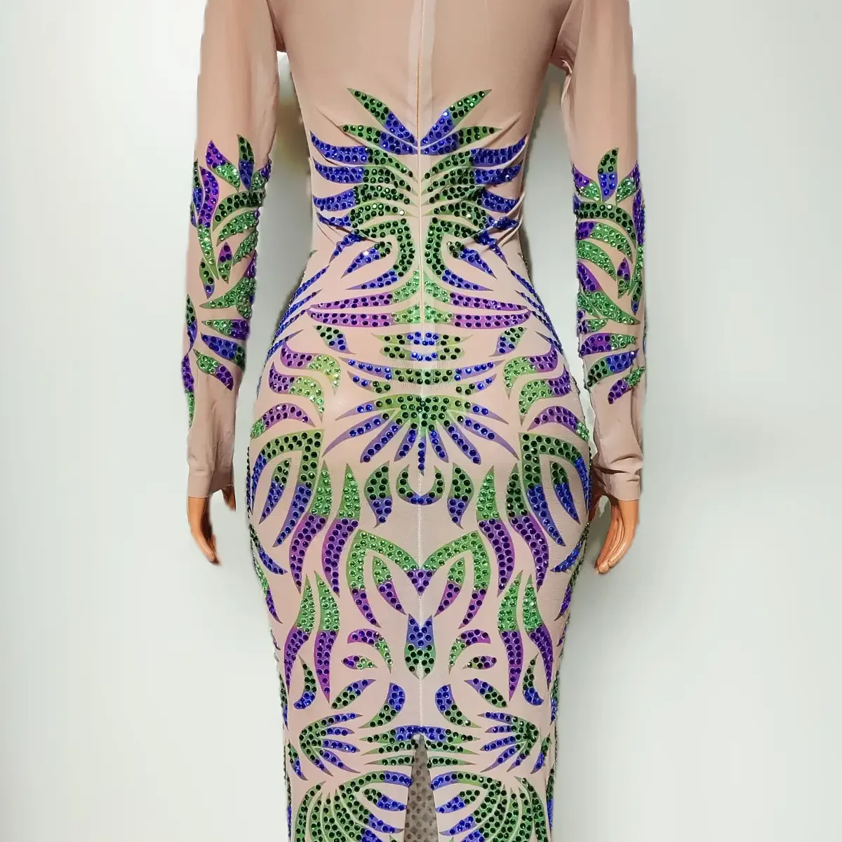 Club nocturno DJ Bar cantante femenina vestido de escenario de baile principal estampado Sexy falda adelgazante de diamante completo equipo de baile fiesta espectáculo temático