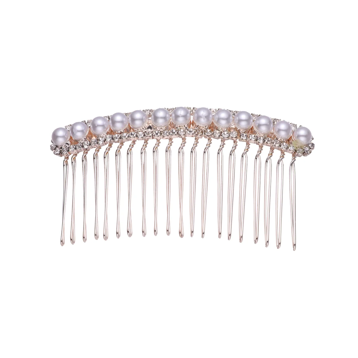 1PC Pearl Hair Comb Rhinestone Inlay Headdress Alloy Insert Comb Bridal Hair Accessories Hair Decoration