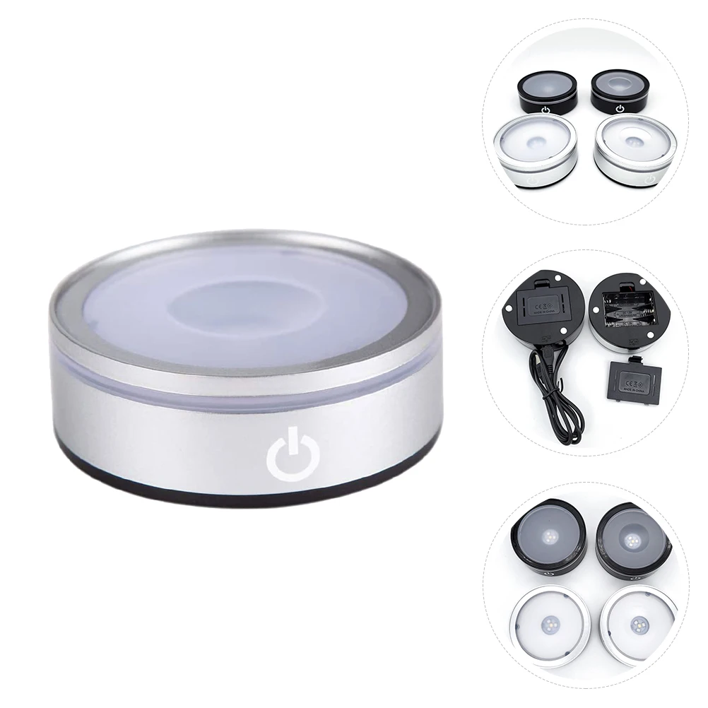 

Touch Sensor Holder Black Sphere Base LED Night Light Desk Lampholder Durable Plastic Round Lampholder Design Gift