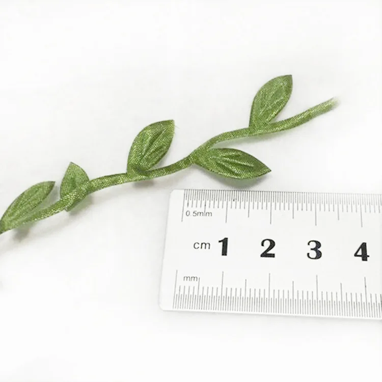 10M Silver Gold Green Leaf Ribbon Artificial Vines Leaves String Trim Ribbon for Party Wedding Decor Home Wreaths DIY Craft
