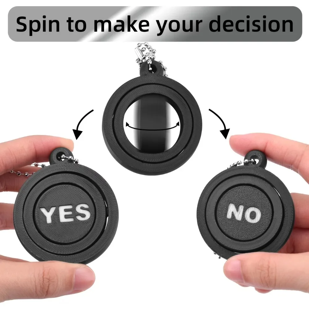 Yes or No Decision Decompression Fingertip Rotation Pendant Keychain Bag Decoration Accessories Keychain Accessories Key Ring
