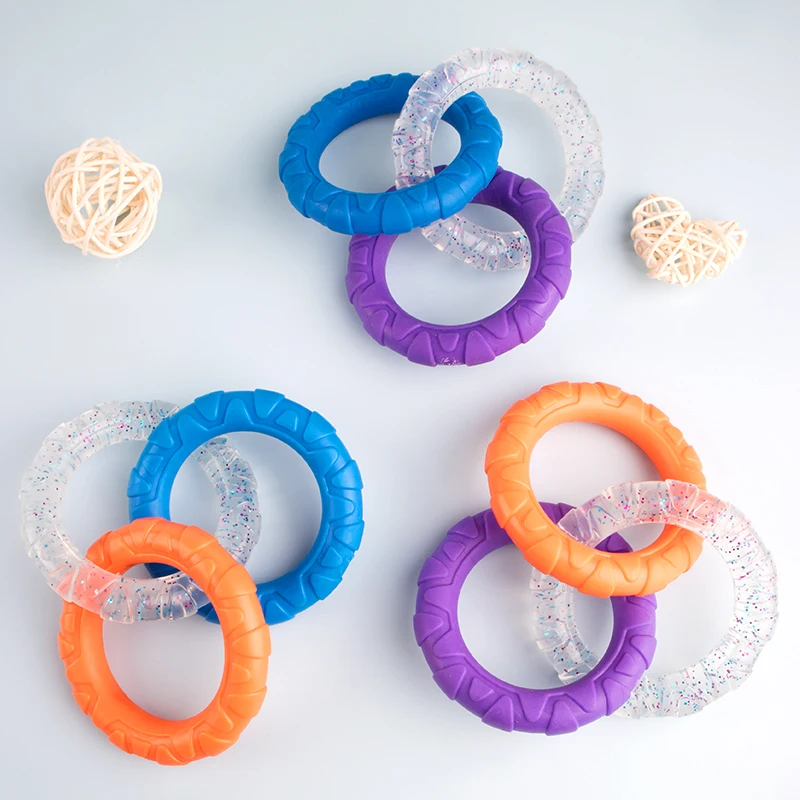 

Dog Toys Pet Grinding Teeth Cleansing TPR Elastic Pull Ring Toys