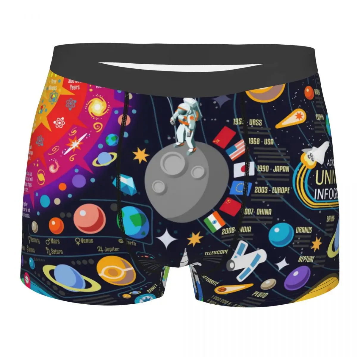 

Mens Boxer Sexy Underwear Soft boxershorts Galaxy Universe Planets Pluto Venus Mars Jupiter Comet Underpants Male Panties