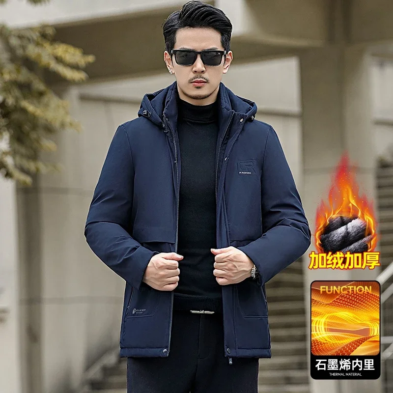 Velvet Outdoor Parka Thicken Warm Outerwear New Trendy Casual Fashion Casual Loose Man Thick Waterproof Parkas