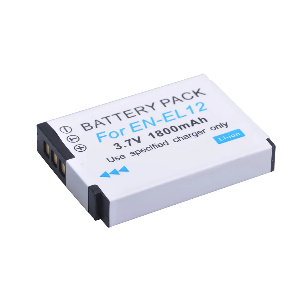 AsperX EN-EL12 EN EL12 ENEL12 Battery Bateria + Charger with Type C Port for Nikon Coolpix S9700 S9500 S9400 S9300 S9100 S8200