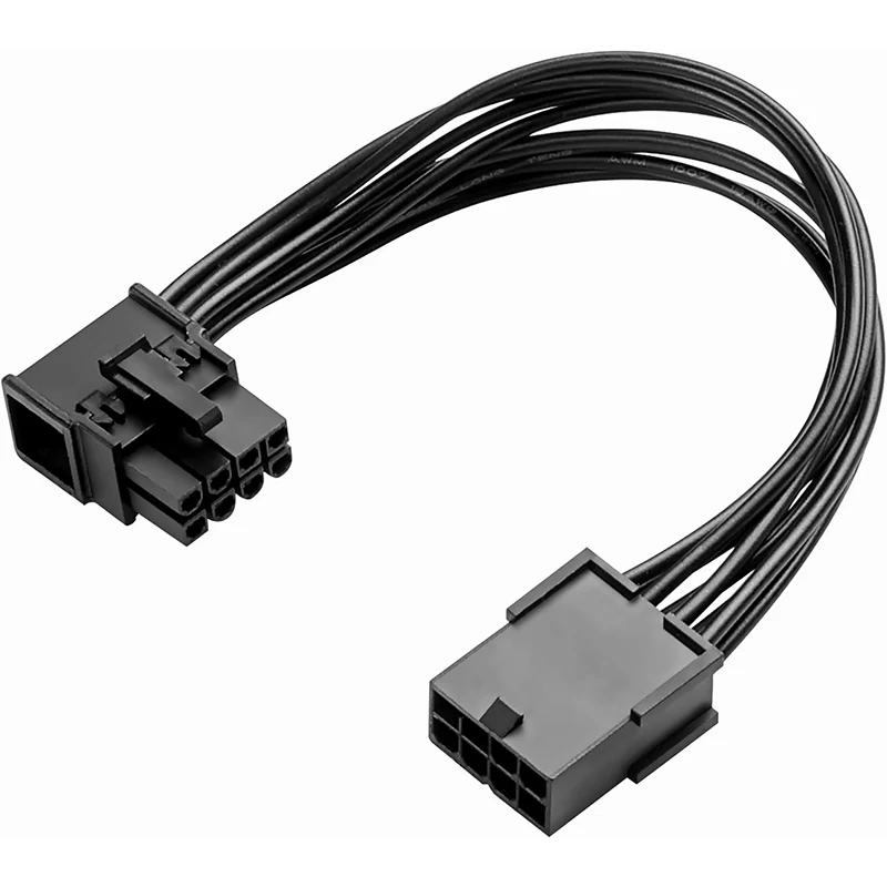 8-Pin Extension Cord PCIE 8 Pin Female to Right Left Angle Male PCIE Express Power Adapter Cable for Graphics Card 15CM/5.9Inch