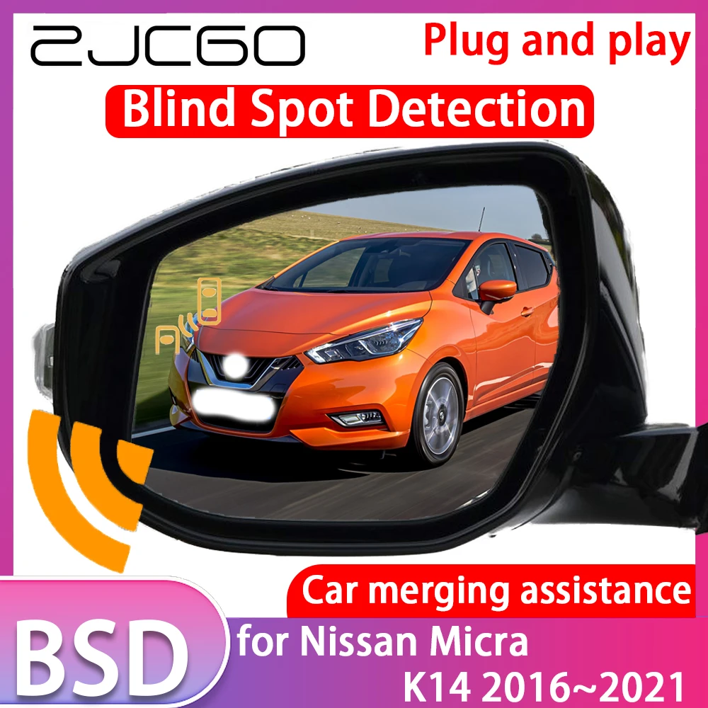 ZJCGO for Nissan Micra K14 2016~2021 Blind Spot Detection Car BSD BSA BSM System Driving Warning Radar Alert Mirror