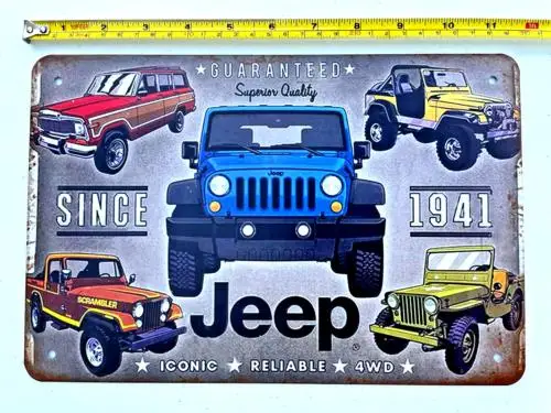Since 1941 Tin Sign Wagoneer CJ Willys MB Scrambler Garage Car Dealership-Aluminum