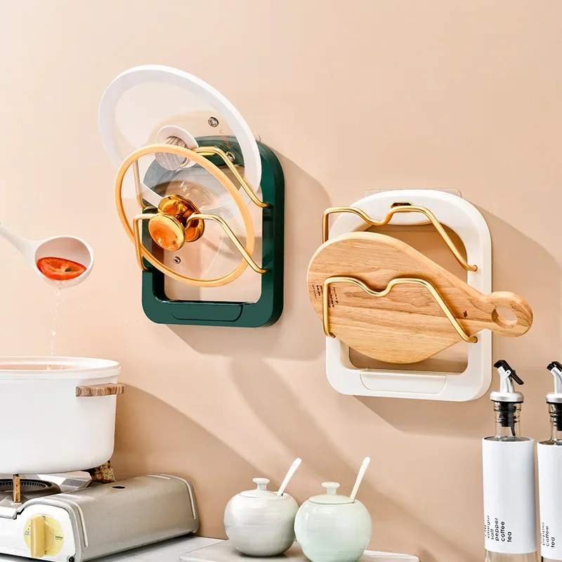 

Kitchen Chopping Board Chopping Board Storage Rack Non Perforated Wall Mounted Pot Cover Rack Drain Pot Cover Storage Rack