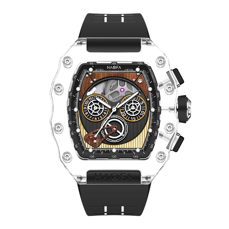 Haofa crystal men automatic mechanical watch yacht creative multi-function dial waterproof high quality design sports watch 2368