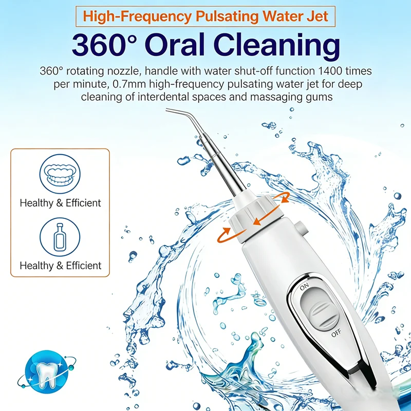 Electric Dental Care Oral Irrigator 10 Modes 800ML Water Flosser Deep Clean Gums Fresh Breath
