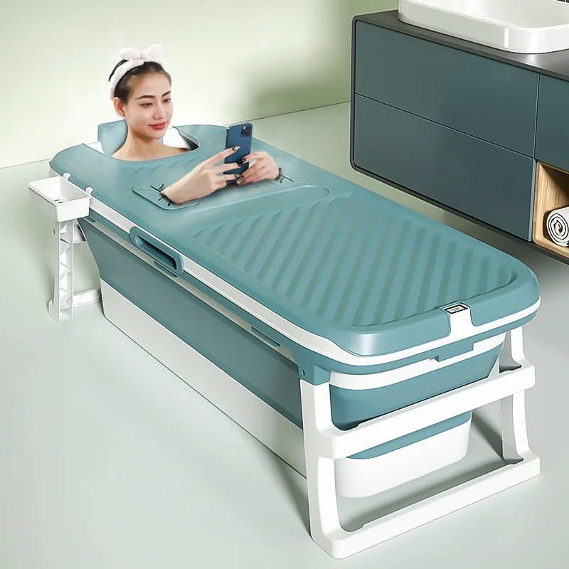 

Adult folding bath tub Temperature-sensing bath bucket Hollow out and reach out Convenient health bucket Lengthened