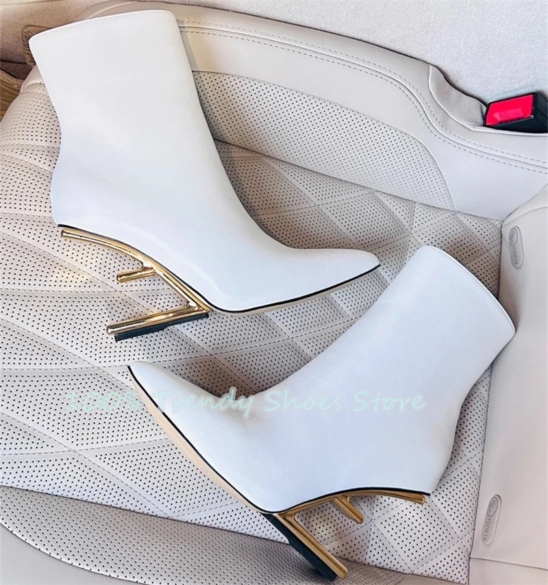 

Fashion Design Strange High Heel Chelsea Boots for Women High Top Pointed Toe Wedges Zip Boots Ladies Party Dress Ankle Boots