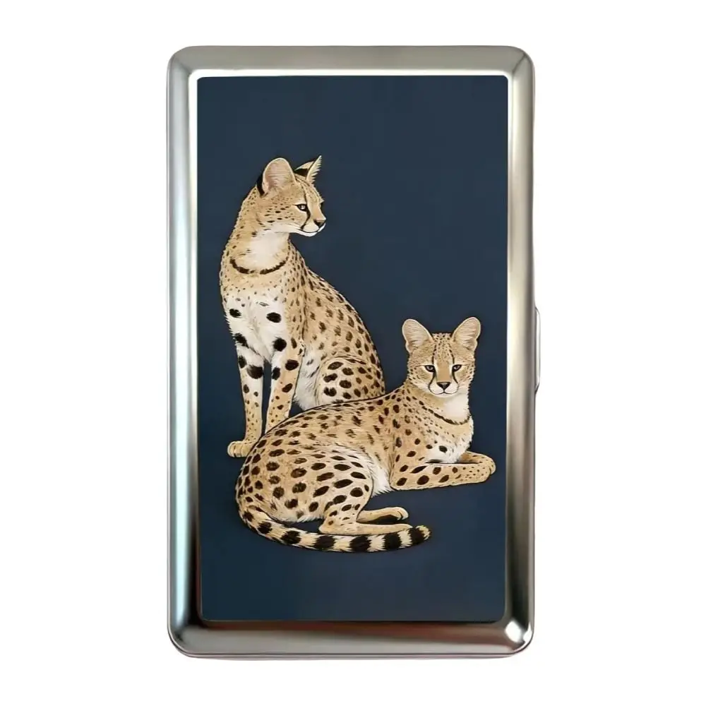 Art Deco Metal Card Holder Slim Hard Shell Metal Wallet Rounded Corners Hinged Closure Cash Case Daily Carry