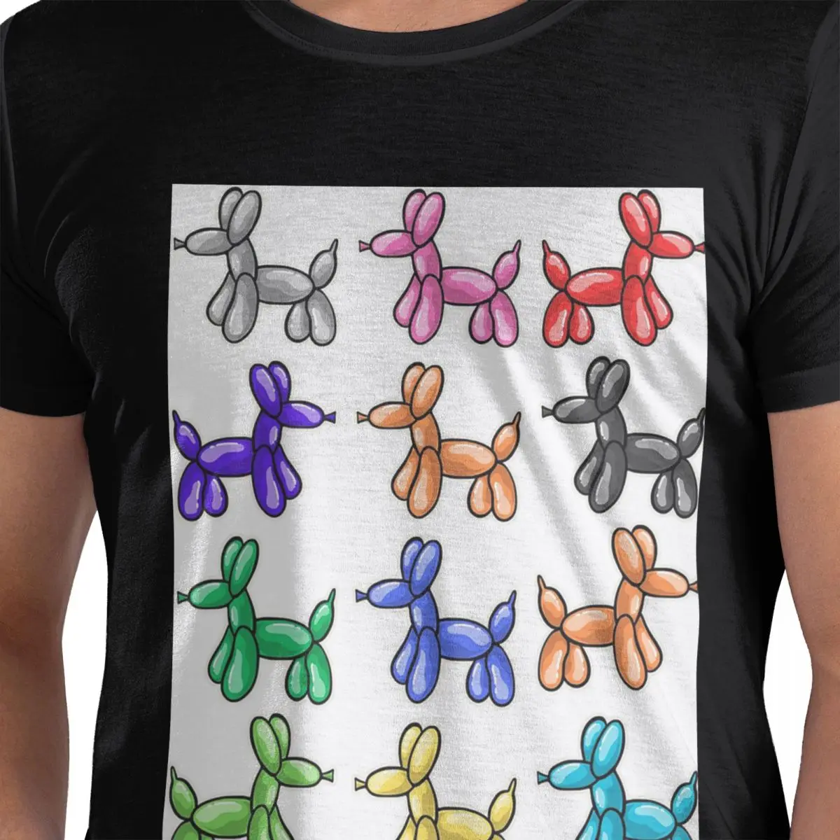 

Футболка из 100% хлопка с воздушными шарами и собаками, мужские классические футболки, мужские футболки с круглым вырезом и коротким рукавом, S-6XL