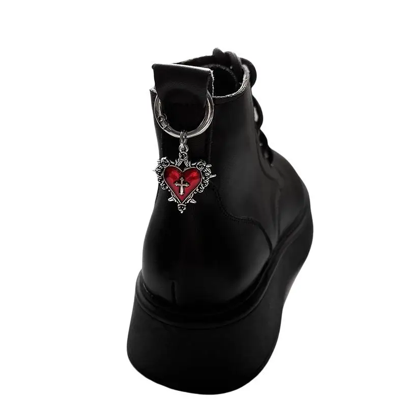 1/2Pcs Personalized DIY Decoration Gothic Style Rose Heart Cross Shoe Boot Pendants Suitable For Parties And Daily Wear S24d0ec37b7da42e29266e276c01504eba