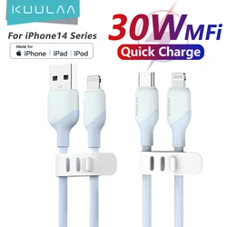 KUULAA USB C auf Lightning MFi-Kabel für iPhone, Schnellladekabel PD 30 W, USB Typ C für iPhone 14 13 12 11 Pro Max X XS XR 8