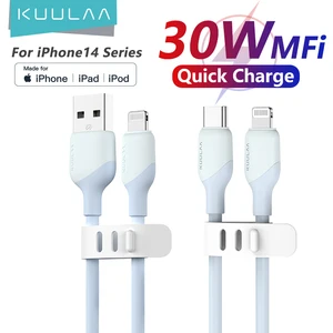 Kabel USB C ke Lightning MFi KUULAA untuk Kabel Pengisi Daya Cepat iPhone PD 30W USB Tipe C untuk iPhone 14 13 12 11 Pro Max X XS XR 8 8 kabel penjualan terbaik iphone mfi - №