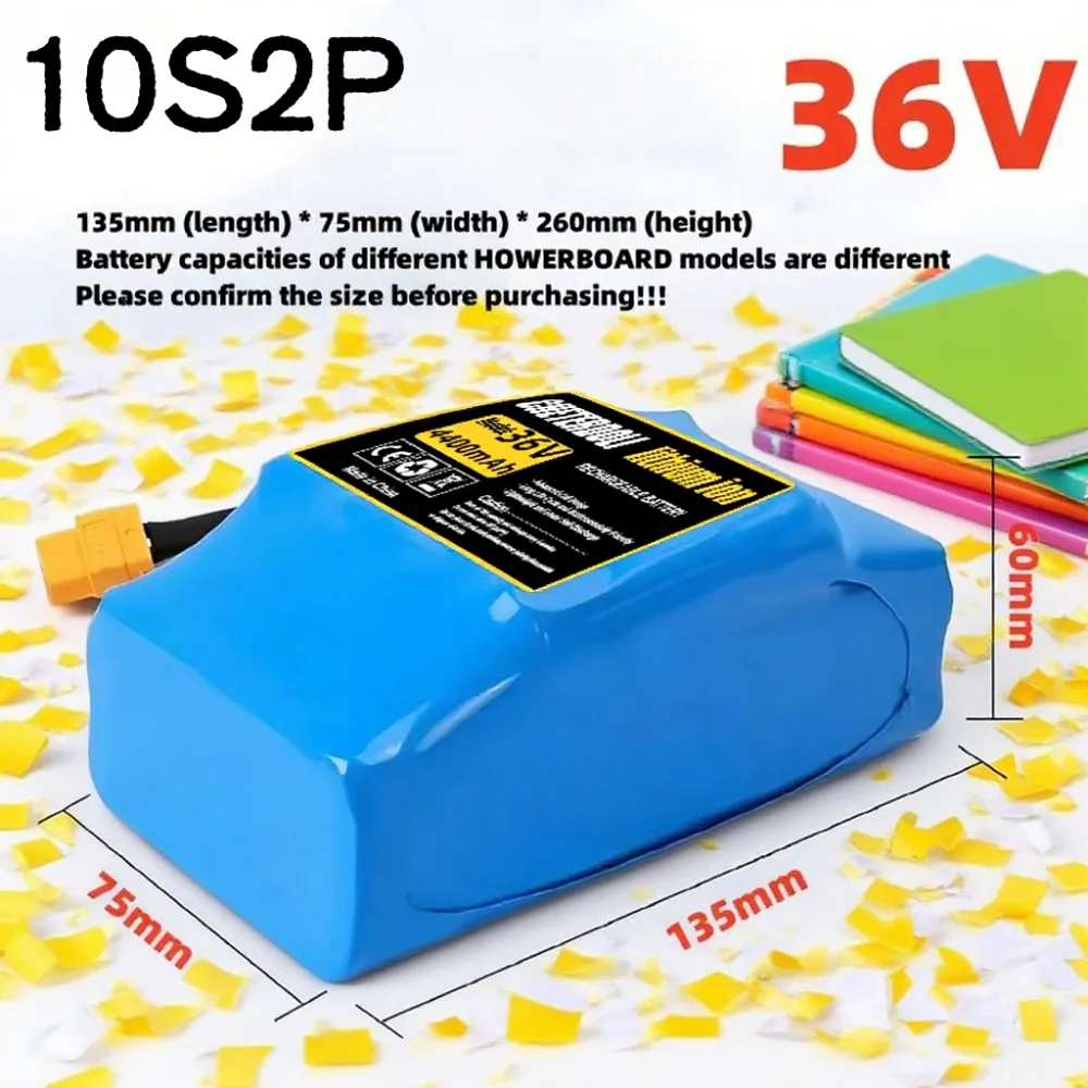 

36V 10s2p Rechargeable Lithium Battery Pack (12Ah/9.8Ah/6.8Ah4.4Ah) for Self-balancing Electric Scooters Unicycles Hoverboards