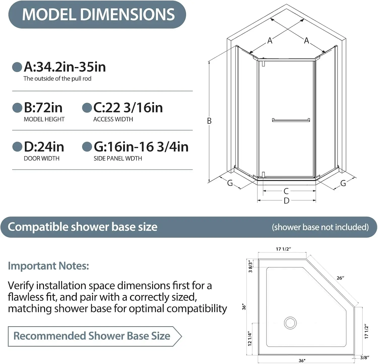 Neo-Angle Shower Door 34