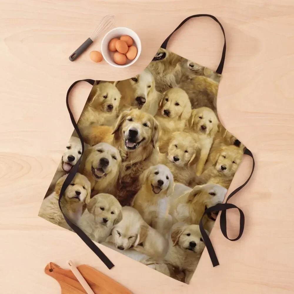 Golden Retrievers Apron Home Supplies For Man Haircut Men's Kitchen Apron