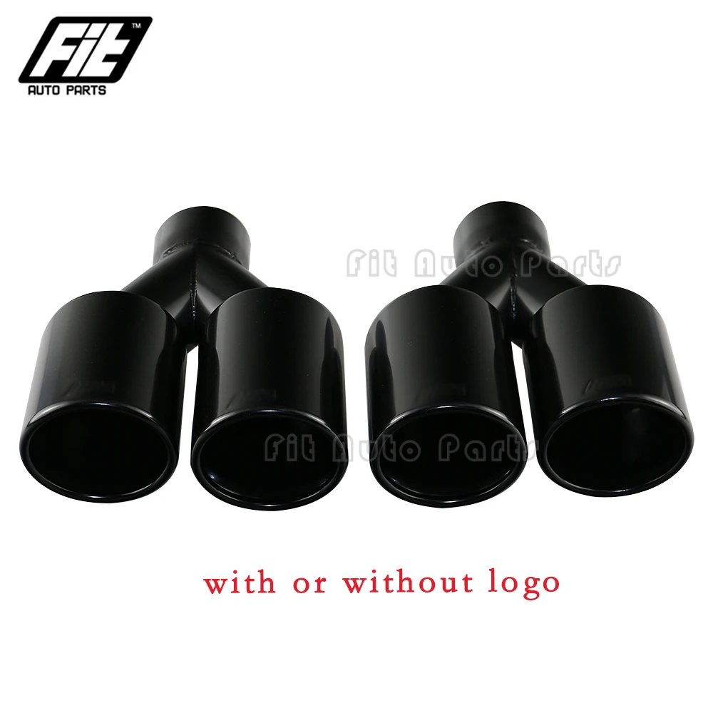 

1pcs Car Accessories stainless steel black 63mm inlet Muffler Tip double outlet 89mm exhaust Tailpipe for M2 M3 M4 M135i