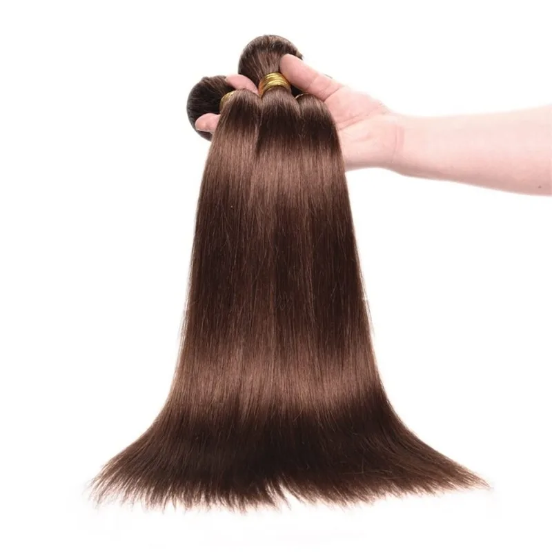 Color 2# Dark Brown Straight Hair Bundles 100g/pc 100% Real Human Hair Brazilian Virgin Straight Hair Weaving Extensions Daily