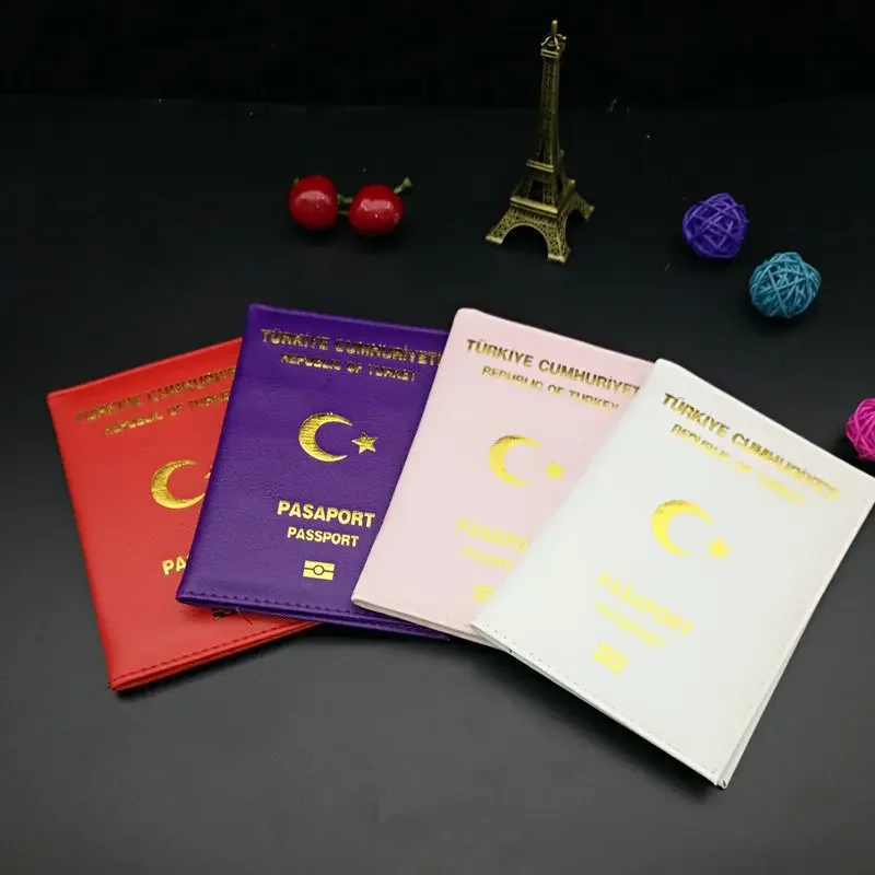 1 Pcs Versatile Travel Turkey Passport Protective Cover PU Material Open Passport Holder Wallet Passport Cover Card Holder