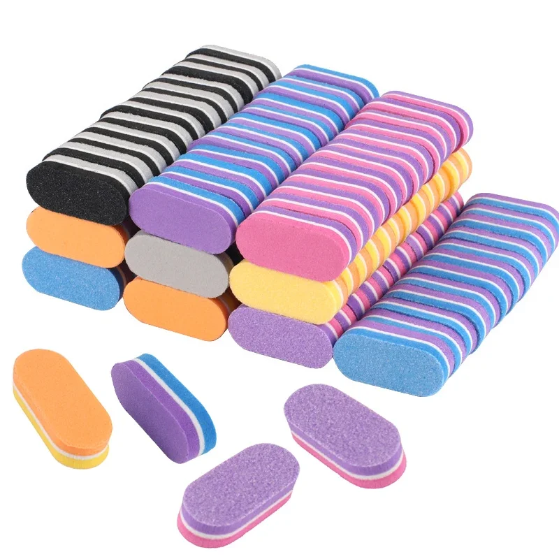 

40/50Pcs Mini Nail Files Block 100/180 Grit Sponge Buffers for Acrylic Nails Buffing Block Double Sided DIY Salon Manicure Tools