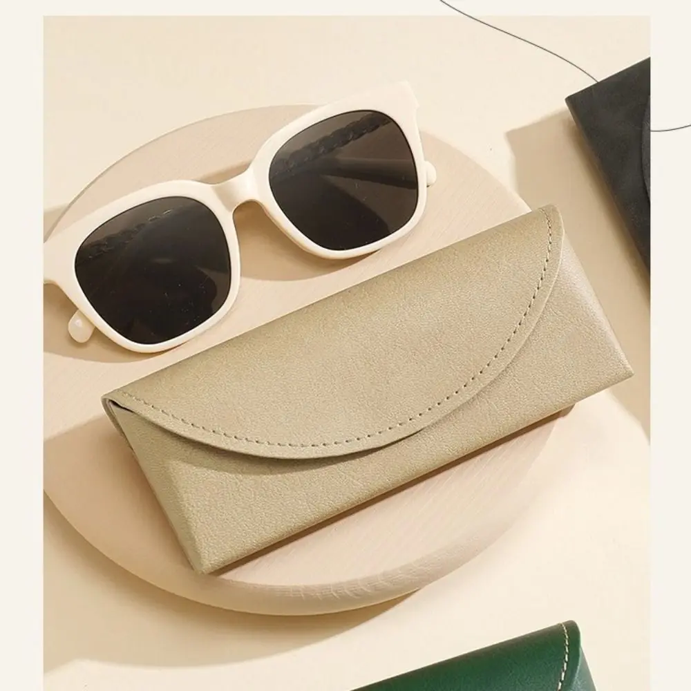 PU Leather Glasses Box Flocking Portable Reading Eyewear Case Compression Resistance Magnetic buckle Sunglasses Organizer