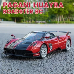 1:18 Pagani Huayra Roadster BC Sports Car Alloy Scale Car Model Diecast Metal Sound＆Light Collection Children Toy Vehicles Gift