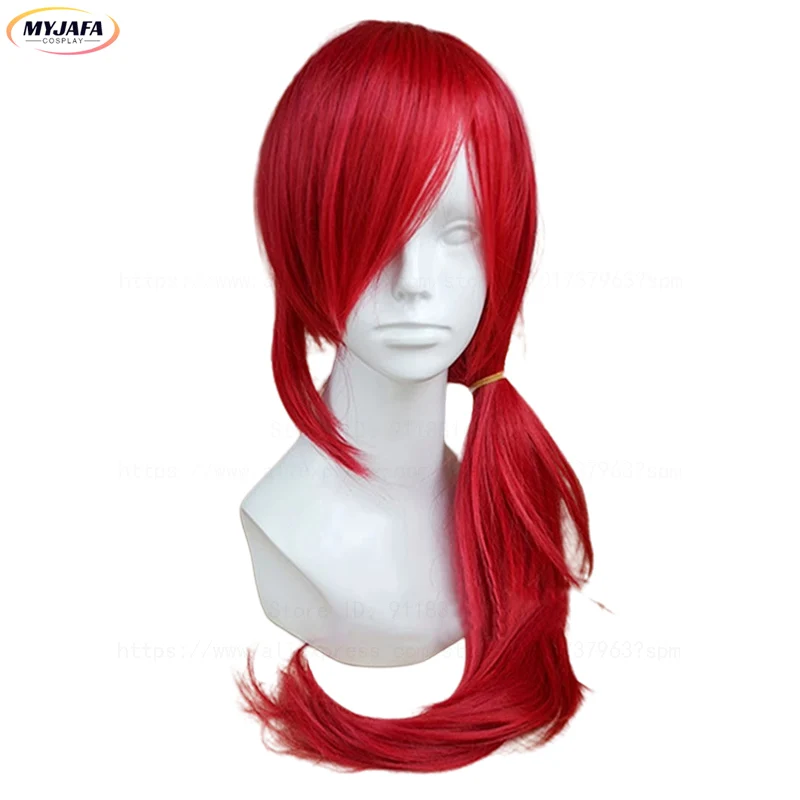 Xayah Cosplay Wig With Ears New 136th Champion LOL Cosplay Red Ponytail Heat Resistant Synthetic Hair Anime Wigs + Wig Cap