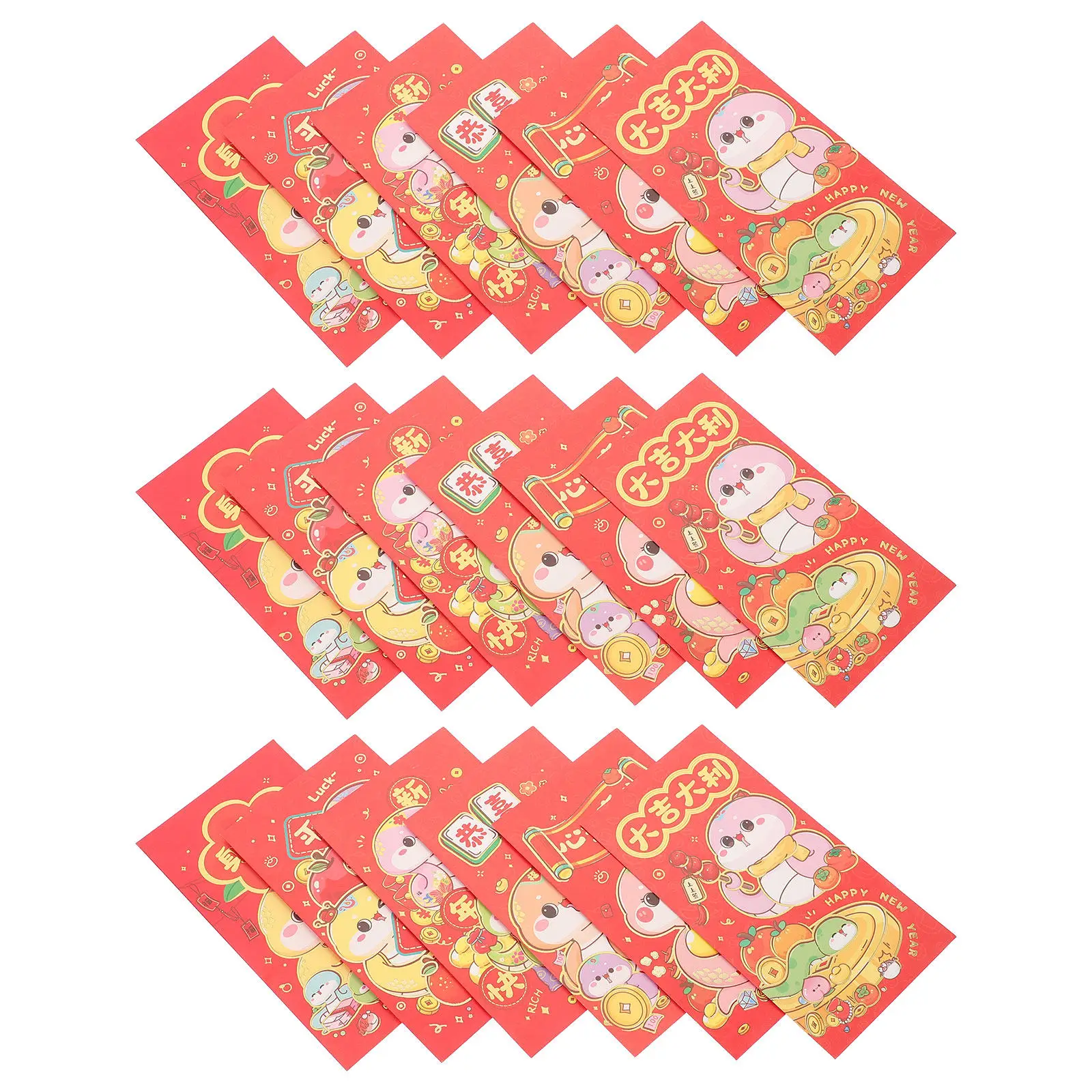 

18 шт. красных конвертов для китайского Нового года, год Змеи, из переливающейся бумаги, для денег, на удачу, для Весеннего фестиваля, свадьбы, дня рождения