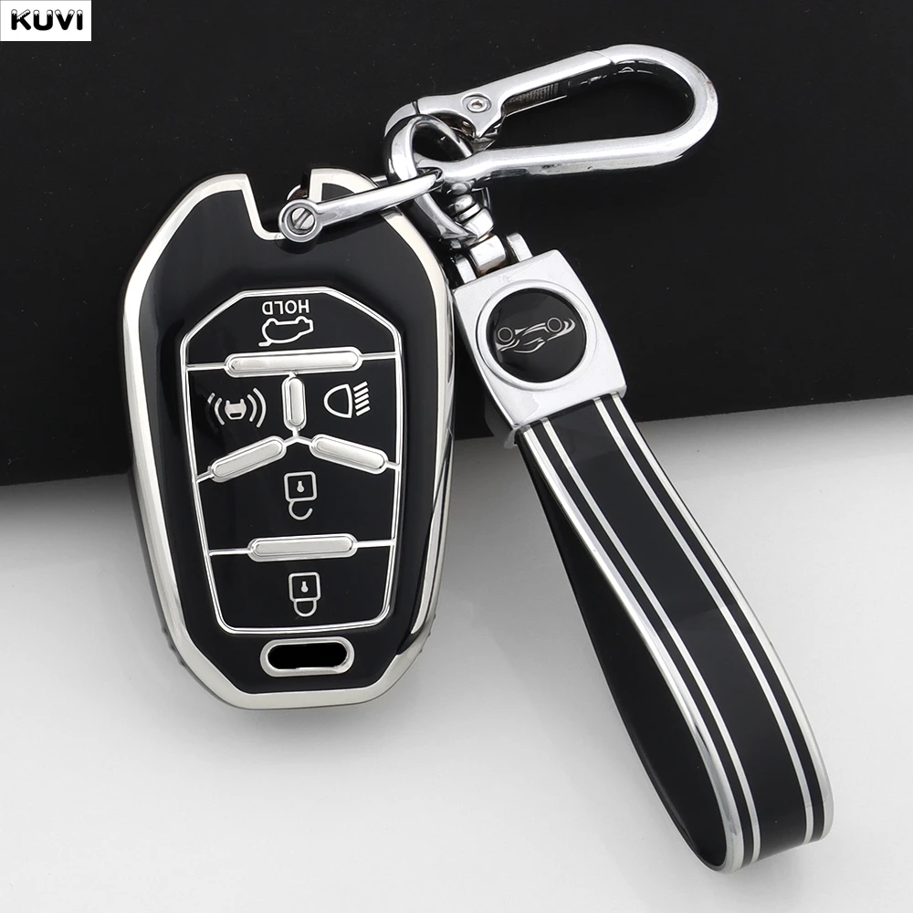 

5 Buttons New TPU Car Remote Smart Key Case Cover Fob Keychain Shell For Ssang Yong 2020 G4 Rexton SsangYong Keyless Accessories