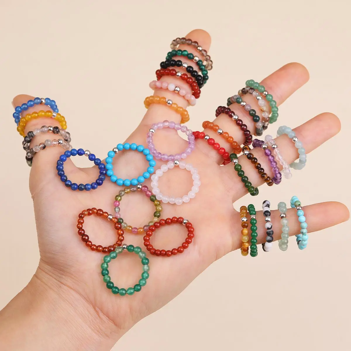 3mm Natural Stone Beaded Bracelet Obsidian Fluorite Quartz Jasper Healing Beads Bangles Women Men Stretch Yoga Jewelry
