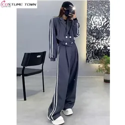 Spring and Autumn Suit Women's 2023 New Fashion Casual Suit Coat High Waist Slim Wide Leg Pants Elegant Women's Two-Piece Set