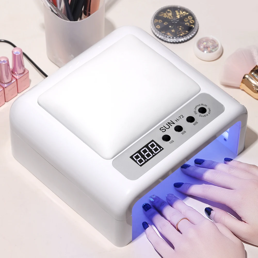 

LULAA Uv Led Nail Drying Lamp for Manicure Fast Curing Gel Nail Polish 72 Leds Professional Foldable Hand Pillow Nail Art Lamp