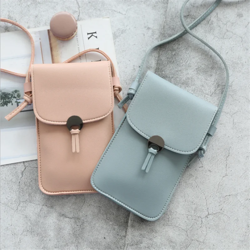 2023 Bag For Women Touch Screen Cell Phone Purse Smartphone Wallet Shoulder Strap Handbag PU Leather Casual Solid Crossbody Bags