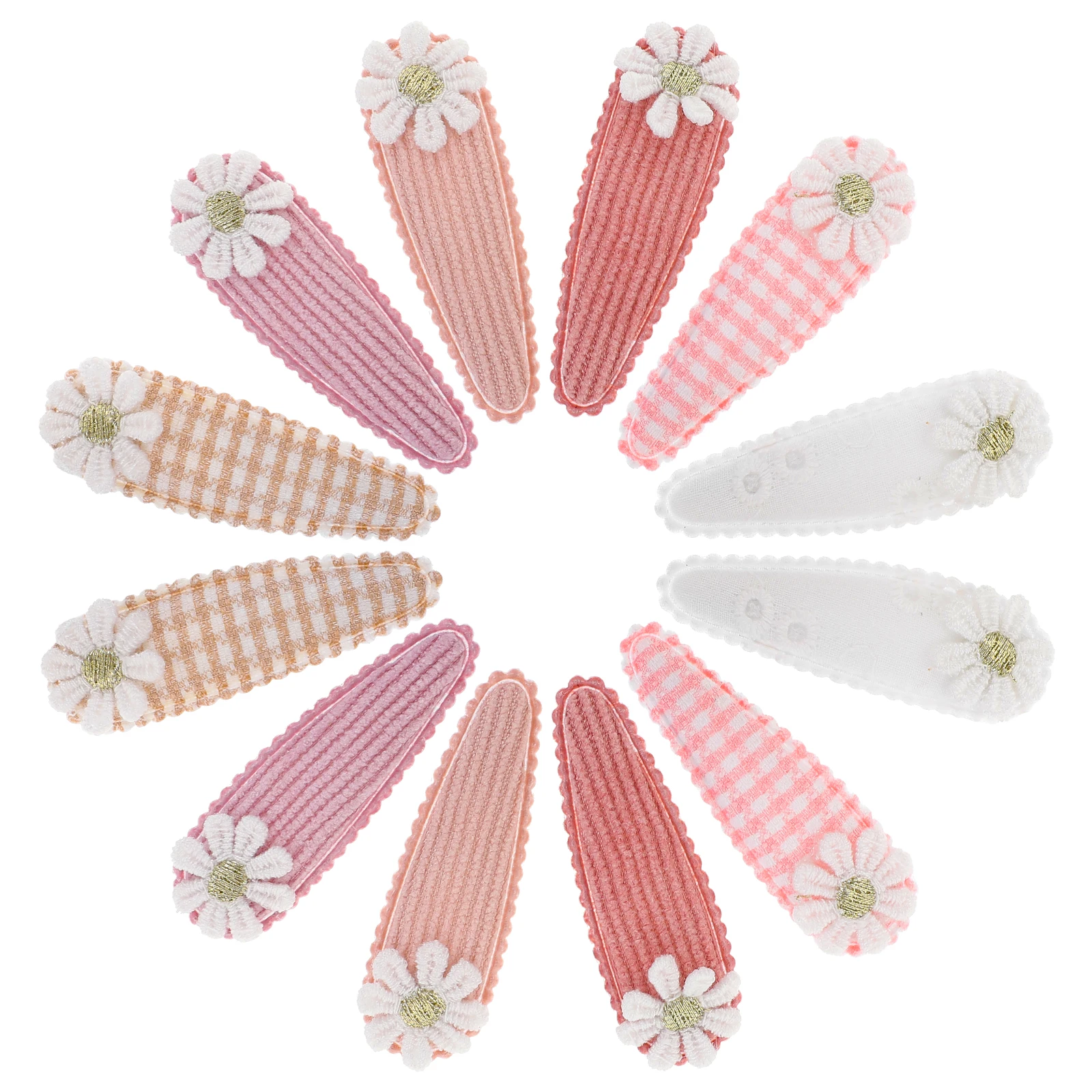 

12pcs Flower Hair Clips Vibrant Fabric Snap Decorative Girls Hair Accessories Stylish Comfortable Durable Easy All Types Styles