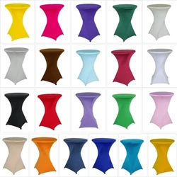 Height Stretch Round Tablecloth Cocktail Table Cover Spandex Table Cloth Bar Hotel Party Wedding Elastic Table Cloth Decor