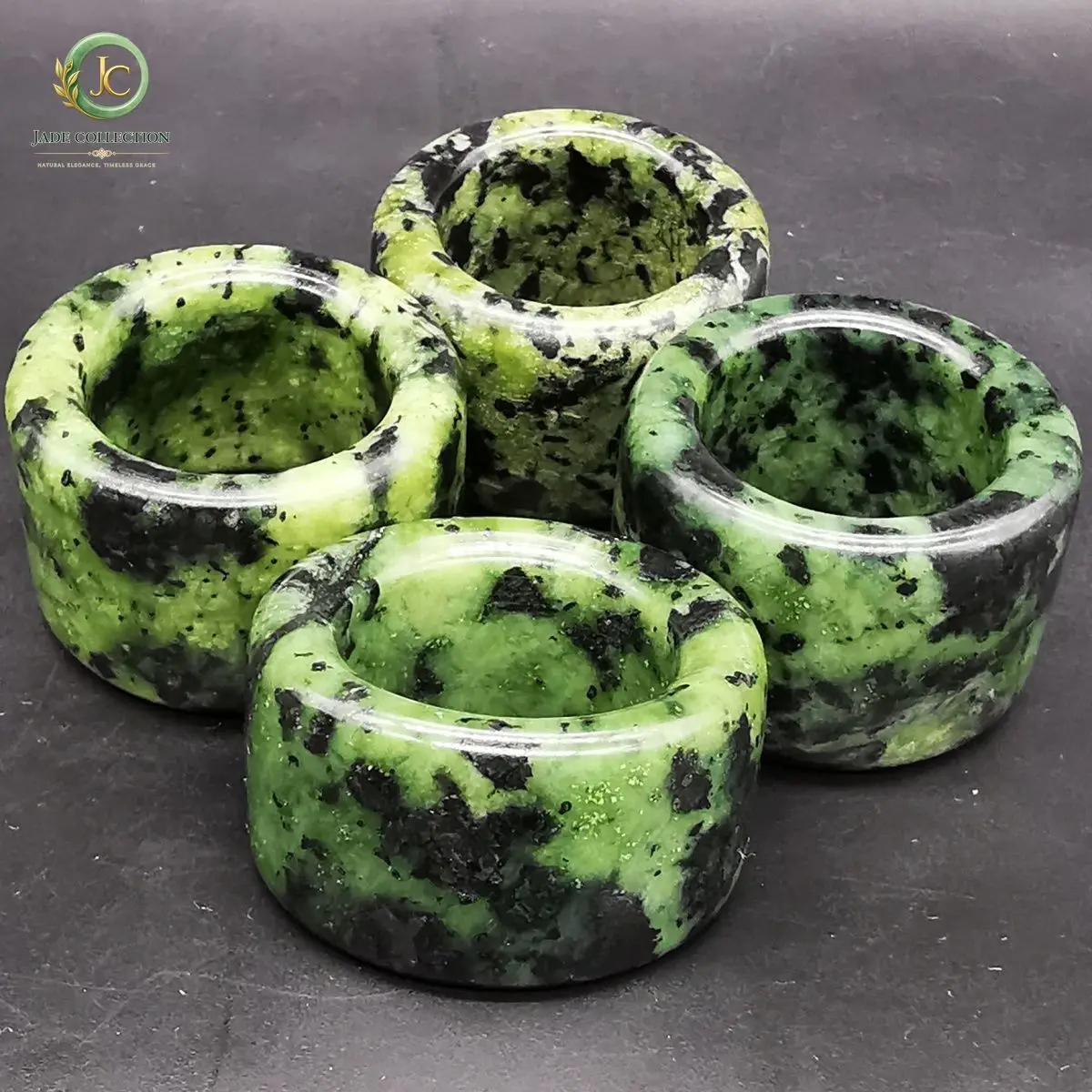 Genuine Green Jades Thumb Ring Tibetan Magnetic Health Medicine King Stone Rings Jades Bands Men Women Fine Jewelry Accessories
