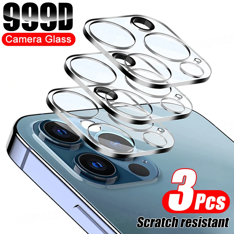 3Pcs 3D Back Camera Len 9H Tempered Glass Film For iPhone 11 12 mini 13 14 15 16 Pro Max Transparent Full Cover lens Protector