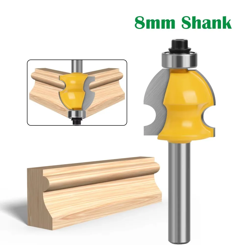 

1PC 8MM Shank Milling Cutter Wood Carving Line Architectural Molding Router Bit Woodworking Tenon Milling Cutter Machine Tools