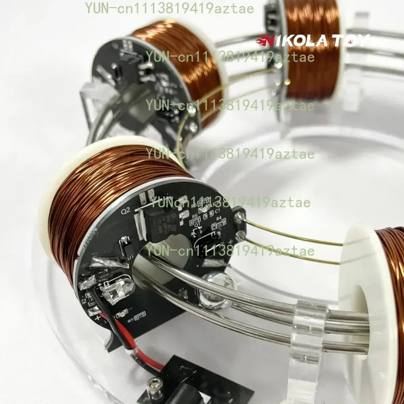 Electromagnetic Cyclotron Ring Accelerator 6 Coils, STEM Science Experiment Kit for Physics Teaching, Office Desk Toy