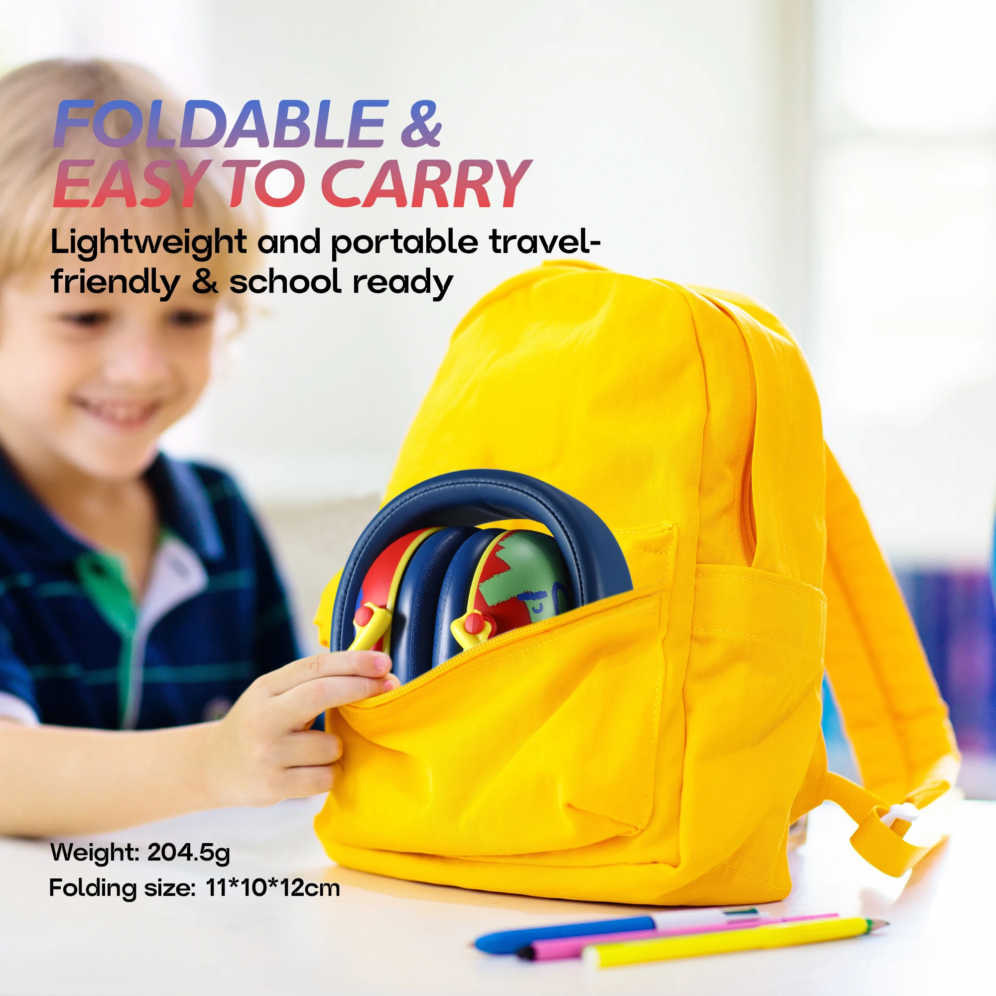 Модернизированные детские наушники для защиты ушей NRR 25 дБ, наушники с шумоподавлением для детей и малышей от 3 до 16 лет