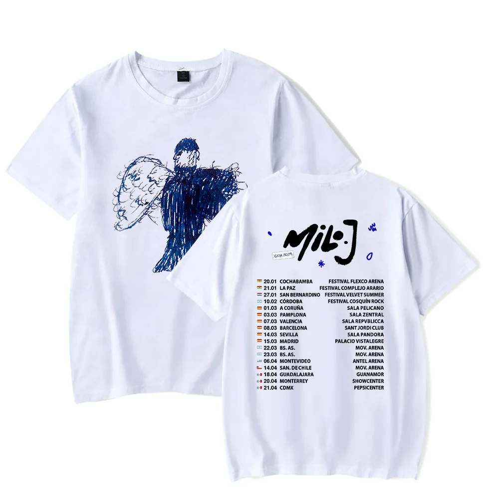 Milo J 2024 Tour Tshirt Merch pop graphics print Crewneck Unisex Tees Tops Trend Casual Short Sleeve Summer Clothes