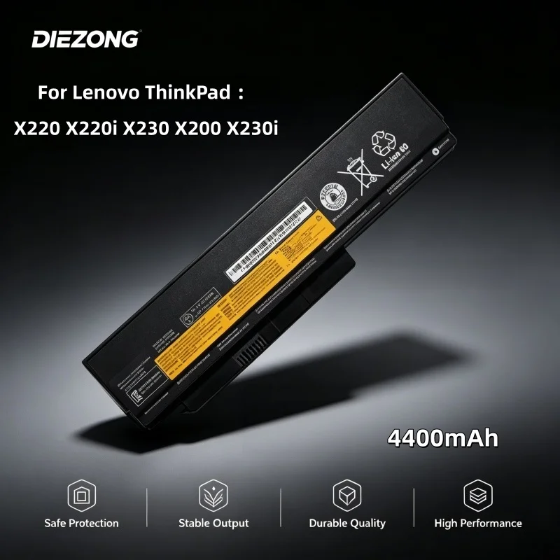 High‑Capacity 4400mAh 6‑Cell Durable Replacement Li‑ion Battery 45N1022 45N1023 for ThinkPad X220 X220i X230 X200 X230i