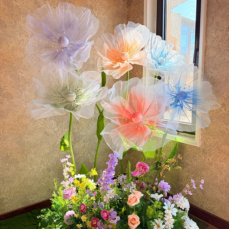 

170cm Wedding Decoration Artificial Flowers Silk Poppy Wedding Props Party Garden Decoration Window Display Home Decor Mariage